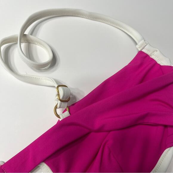 L*Space Nico Bikini Top Swim Pink White - Picture 9 of 14